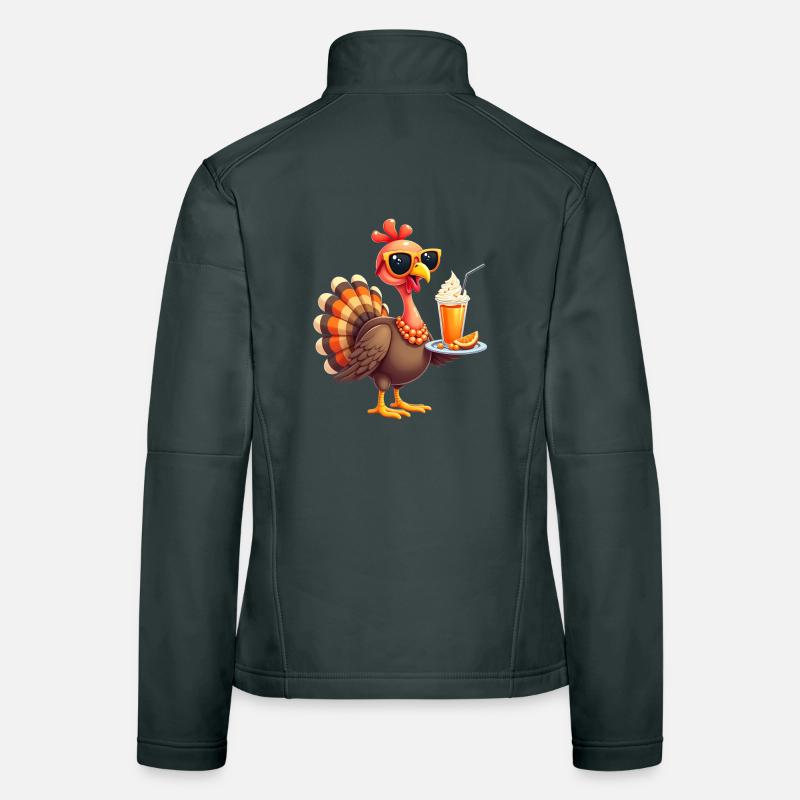 Dinde de Thanksgiving avec lunettes de soleil Veste en tissu softshell Femme