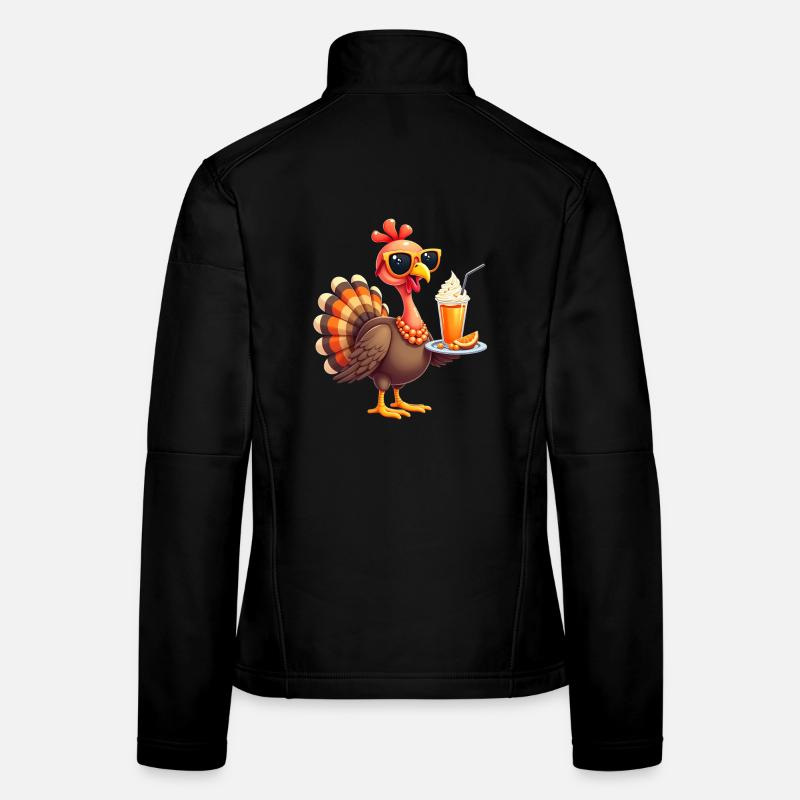 Thanksgiving Truthahn Mit Sonnenbrille Frauen Softshelljacke