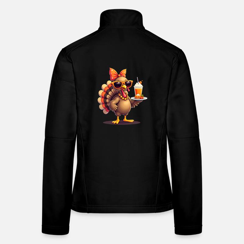 Dinde de Thanksgiving avec lunettes de soleil Veste en tissu softshell Femme