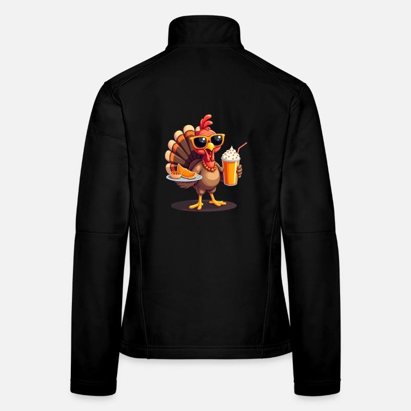 Dinde de Thanksgiving avec lunettes de soleil Veste en tissu softshell Femme