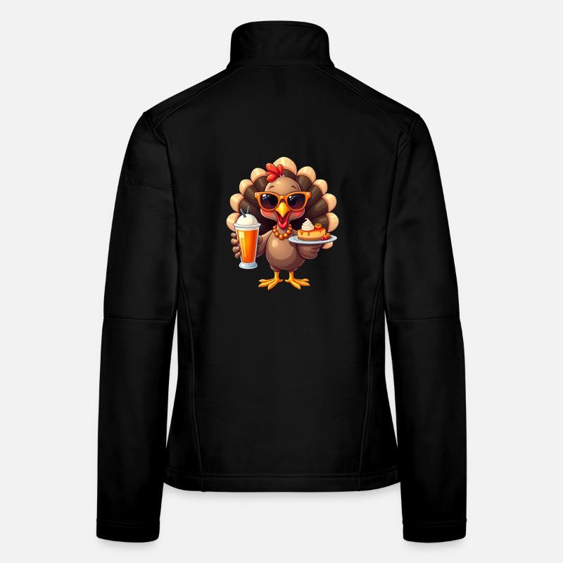 Dinde de Thanksgiving avec lunettes de soleil Veste en tissu softshell Femme