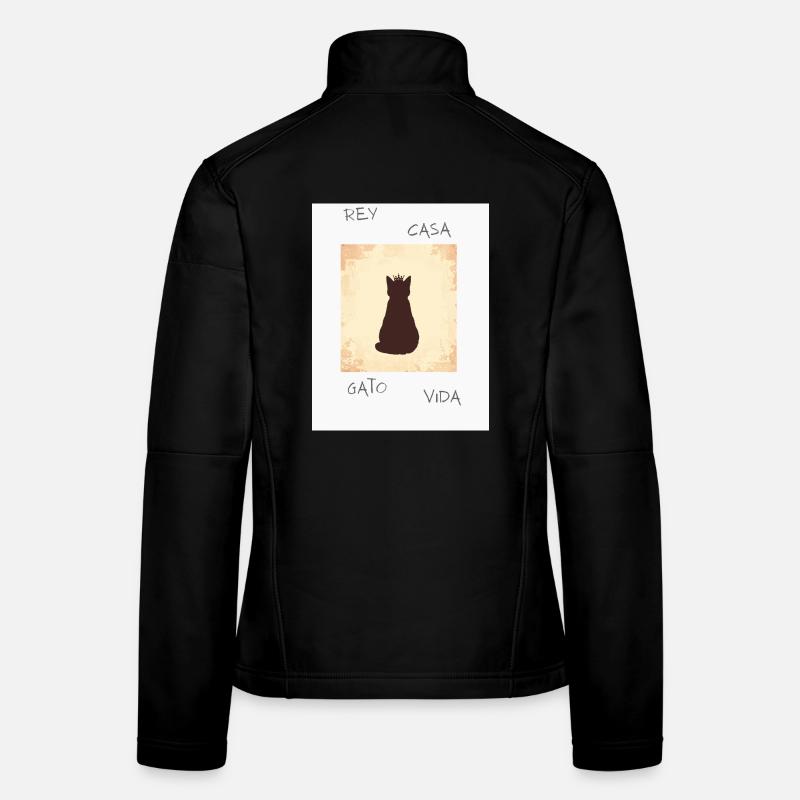 Königskatze in Silhouette mit Krone Frauen Softshelljacke