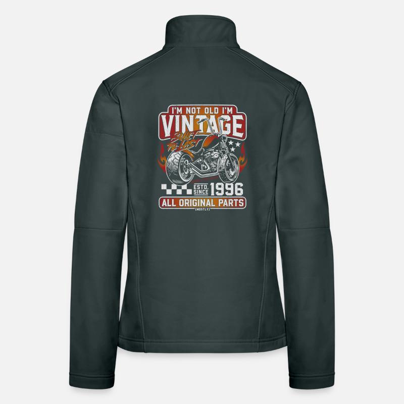 1996 Vintage Birthday Motorcycle Gift Women's Softshell Jacket
