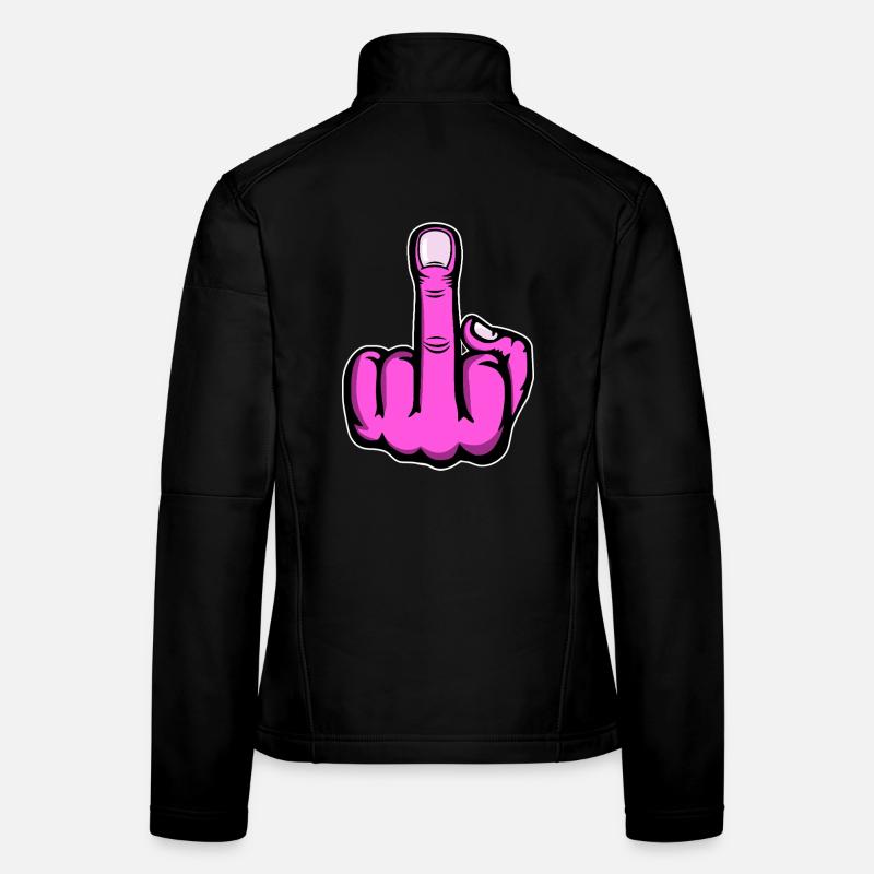 Doigt du milieu Doigt puant Baise Tu Design Veste en tissu softshell Femme