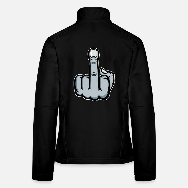 Doigt du milieu Doigt puant Baise Tu Design Veste en tissu softshell Femme