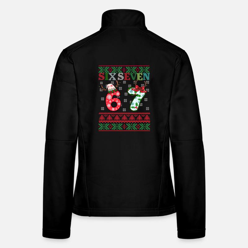 67 Christmas Funny Six Seven Meme - Frauen Softshelljacke - Schwarz
