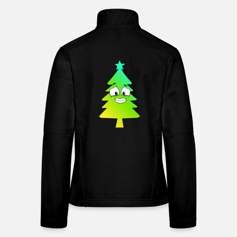 Christmas Tree Gradient Smile Women's Softshell Jacket
