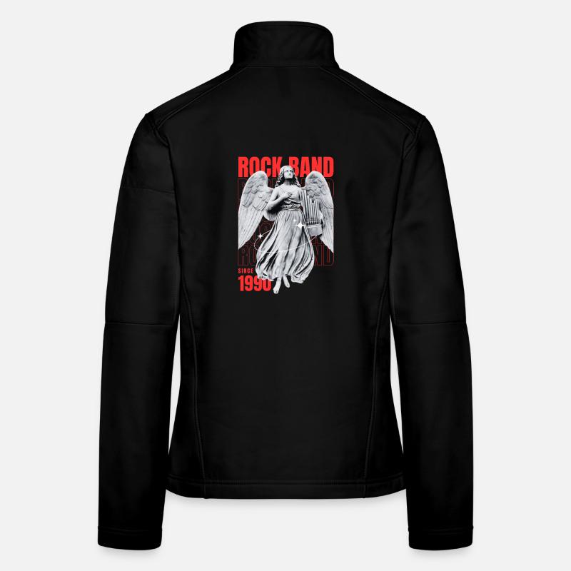 Engelrock 1990 Retro Poster - Frauen Softshelljacke - Schwarz