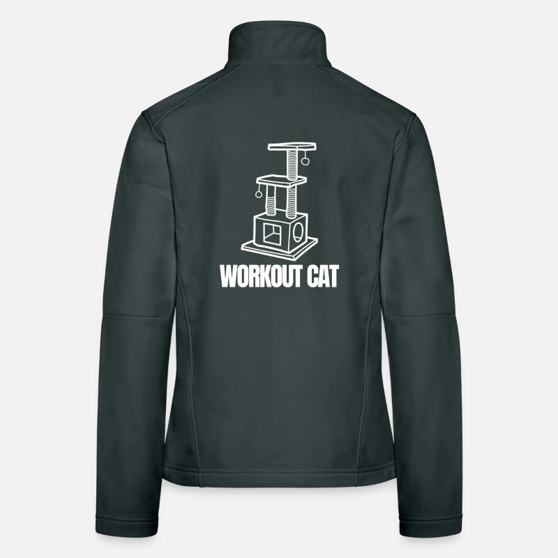 Workout Cat Emblem Women's Softshell Jacket