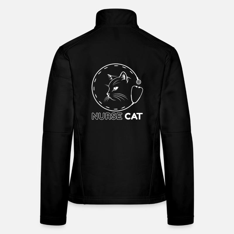 Katzenkrankenschwester mit Stethoskop - Frauen Softshelljacke - Schwarz