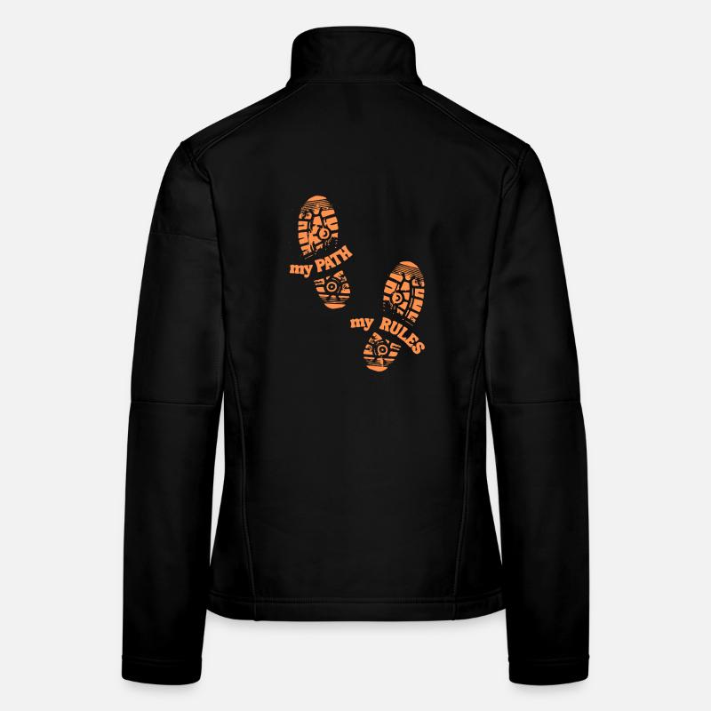 Mon chemin, mes règles, empreintes Veste en tissu softshell Femme