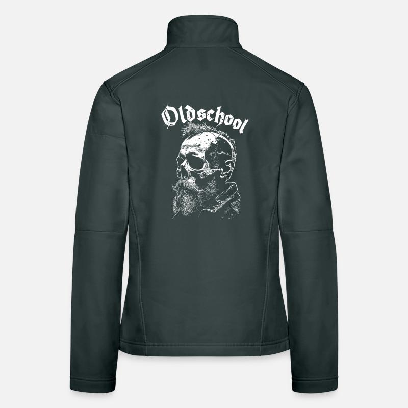 Old School Bart Schädel Portrait Frauen Softshelljacke