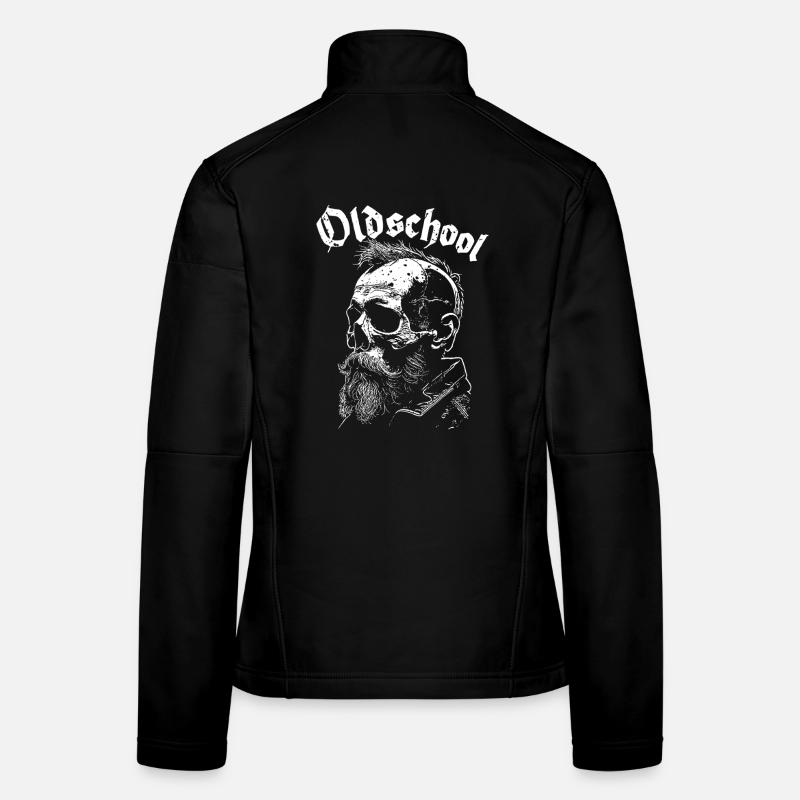 Old School Bart Schädel Portrait Frauen Softshelljacke