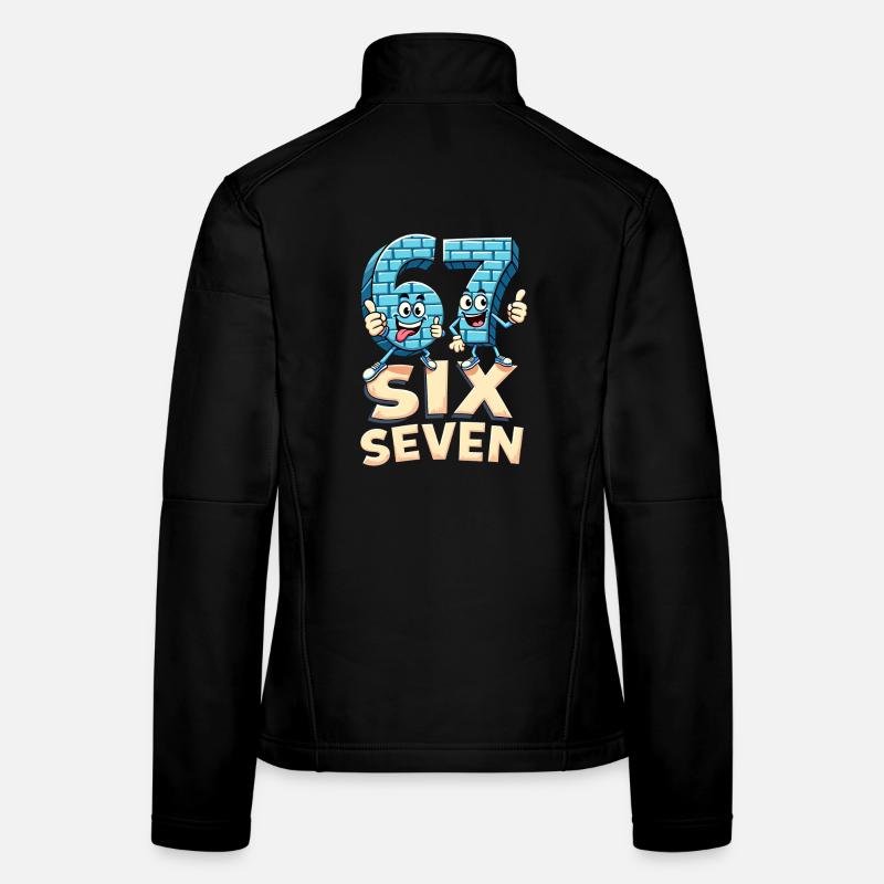 US Flag 67 Memes Six Seven - Frauen Softshelljacke - Schwarz
