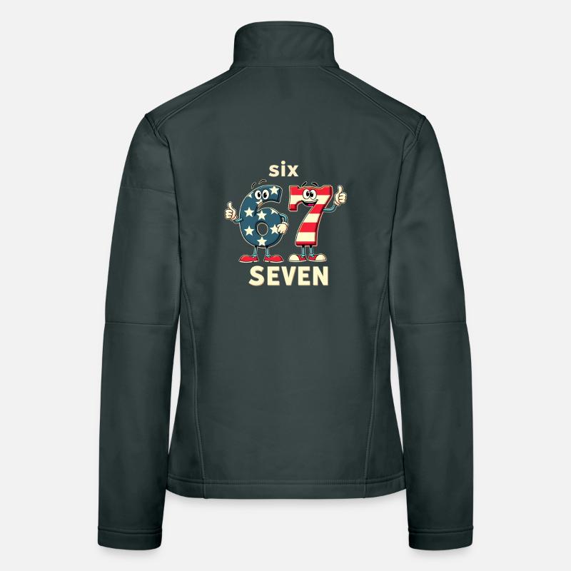 US Flag 67 Memes Six Seven Veste en tissu softshell Femme
