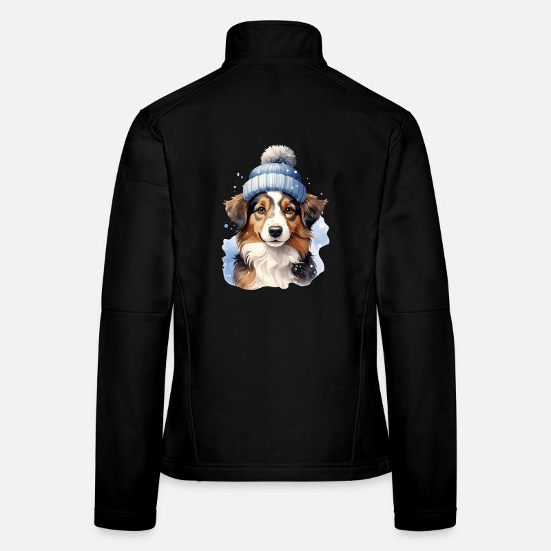 Ein Hund im Winter im Schnee Frauen Softshelljacke