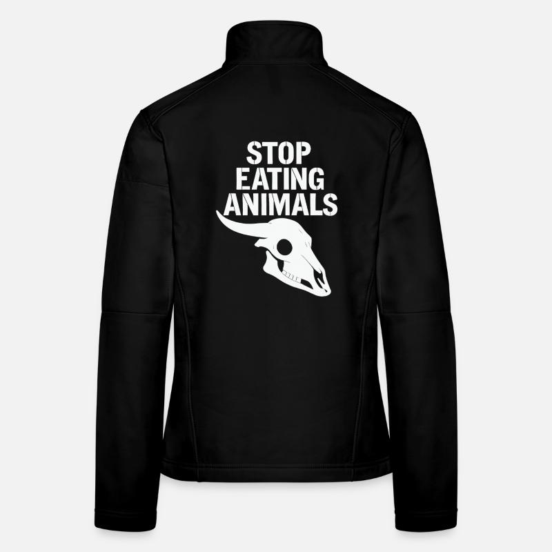 Stop Eating Animals – Tierleben schützen - Frauen Softshelljacke - Schwarz