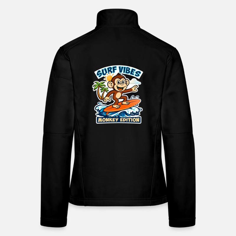 Surf vibes - édition singe. Veste en tissu softshell Femme