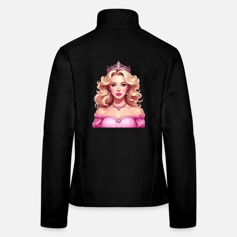 Prinzessin mit blondem Haar und rosa Kleid Frauen Softshelljacke