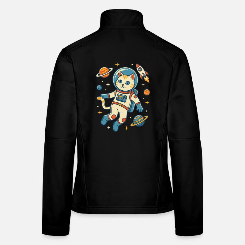 Chat astronaute dans l’espace Veste en tissu softshell Femme