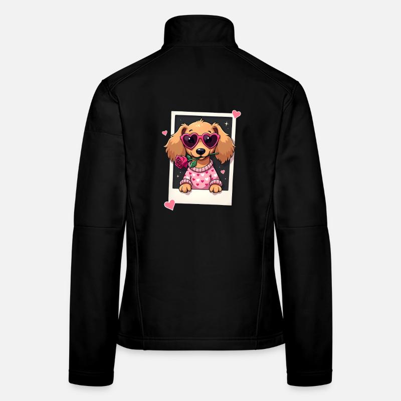 Dackel teckel teckel tekel Veste en tissu softshell Femme