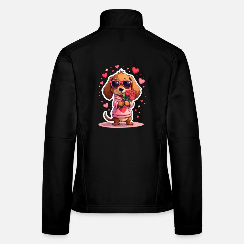 Dackel teckel teckel tekel Veste en tissu softshell Femme