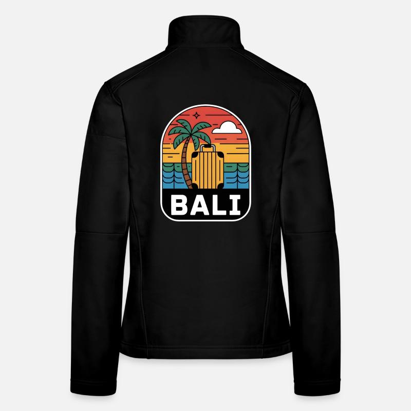 Coucher de soleil en valise de Bali Indonésie Veste en tissu softshell Femme