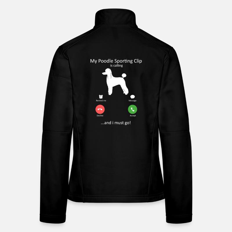 Appel entrant de caniche Art d’interface téléphonique amusante Veste en tissu softshell Femme