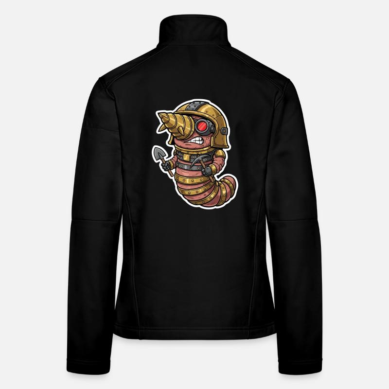 Steampunk Earthworm Drilling and Miner - Women's Softshell Jacket - black