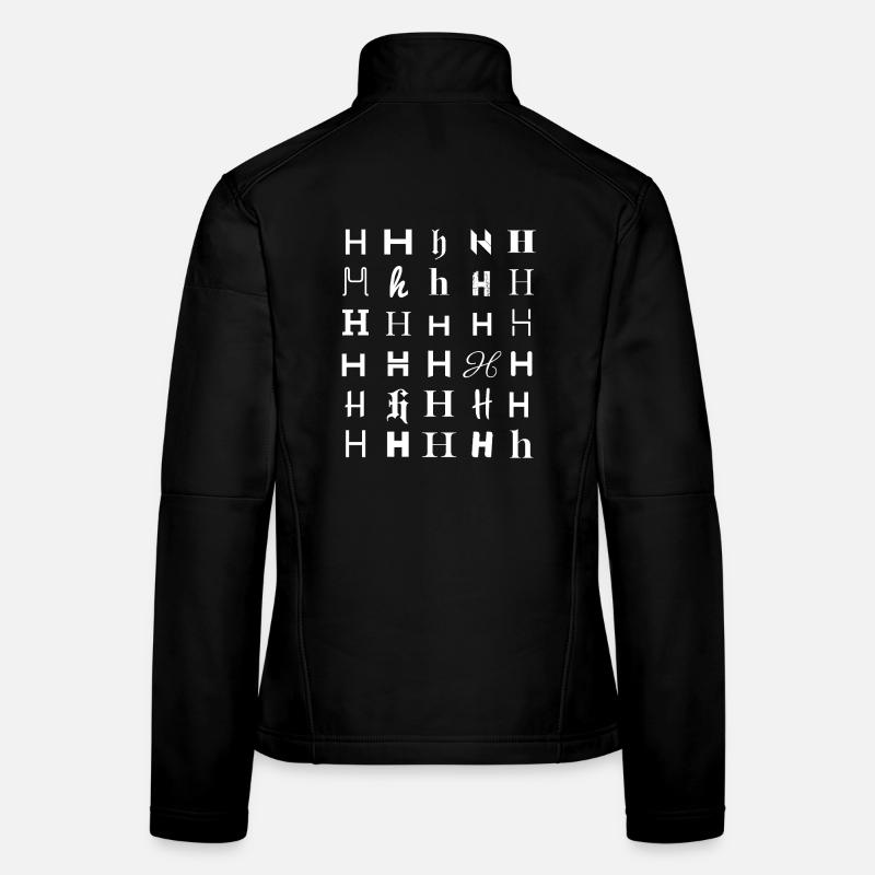 H-Glyphen: Heraldisches Typografiemuster Frauen Softshelljacke