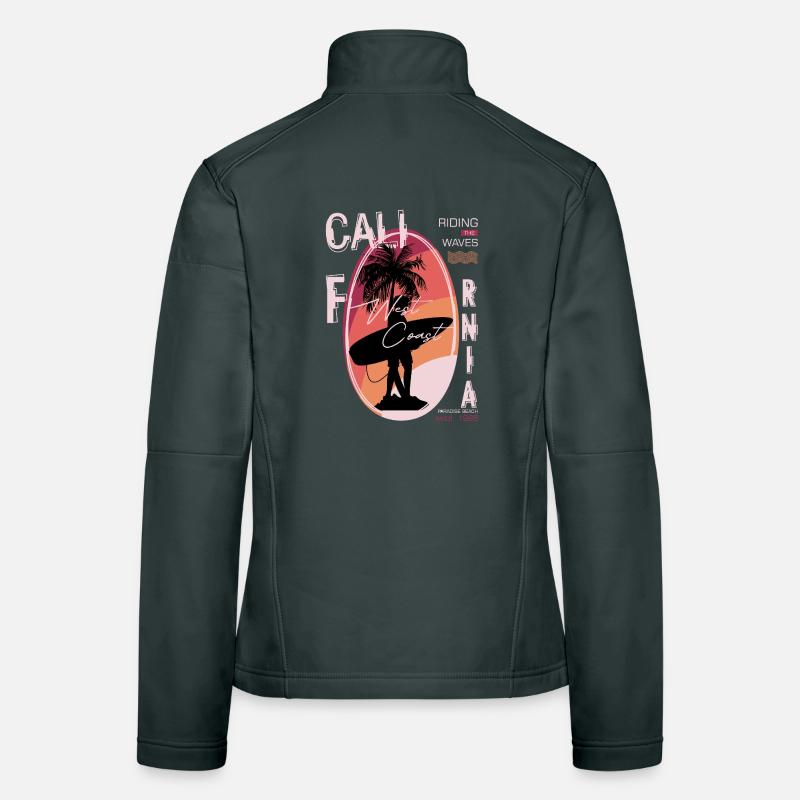 California West Coast Surf Sunset Women's Softshell Jacket