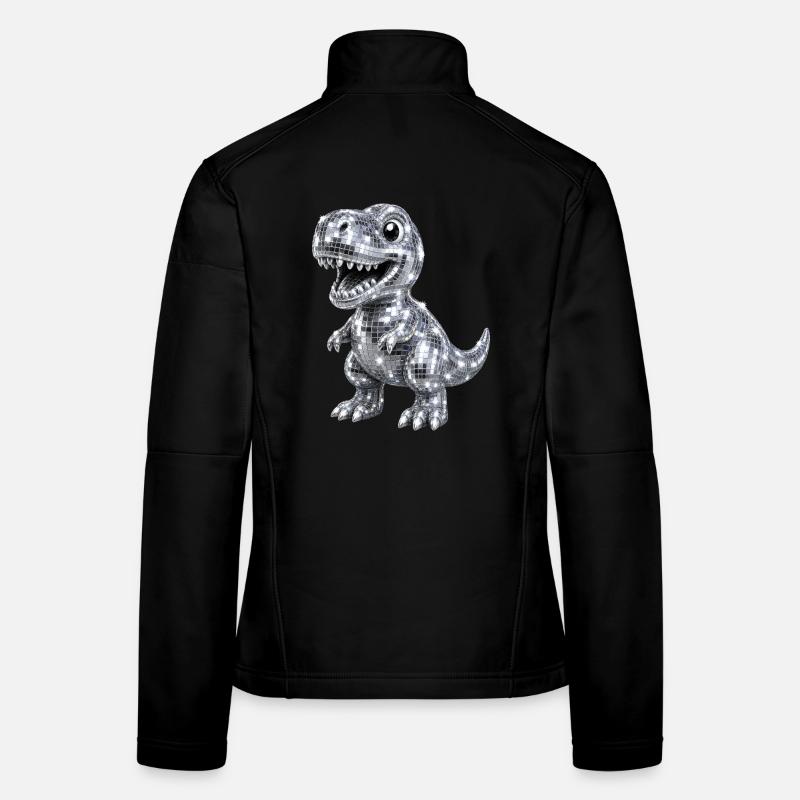 Mignons Dino T-Rex Disco Paillettes 80s et 90 Veste en tissu softshell Femme
