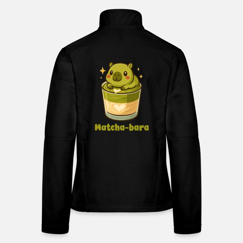 Matcha-bara Capybara Matcha Tee Kawaii Vert mignon Veste en tissu softshell Femme