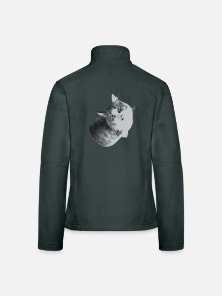 Maya le chat - Frauen Softshelljacke - Schwarz - Hinten