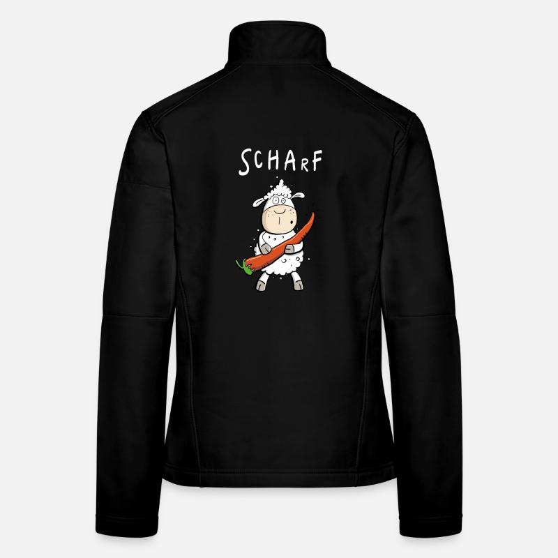 Pepperoni Sheep I Sharp jeu de mots comique Veste en tissu softshell Femme