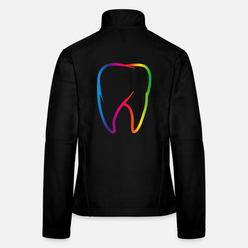 bright colorful rainbow tooth Women's Softshell Jacket