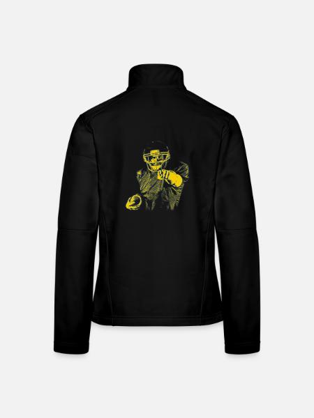 Index de la star du football jaune bleu - Veste en tissu softshell Femme - noir - Dos