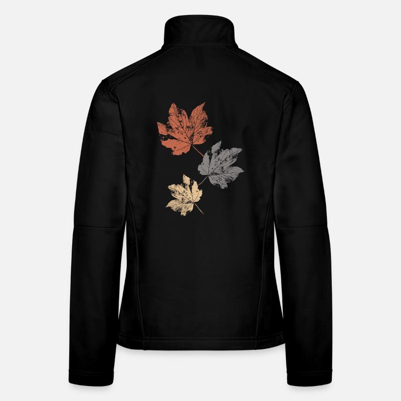 Bunte Herbstblätter Herbstlaub Frauen Softshelljacke