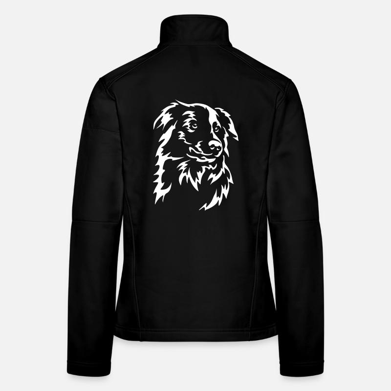 Border Collie Kopf "Black Edition" - Frauen Softshelljacke - Schwarz