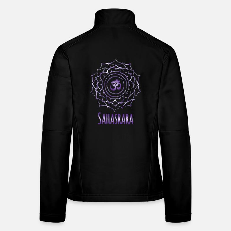 Mandala Om Sahasrara Violet Design Veste en tissu softshell Femme