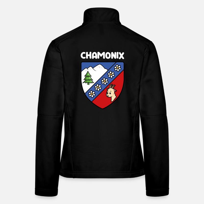 Drapeau Mignon Chamonix Mont Blanc Haute Savoie Veste en tissu softshell Femme