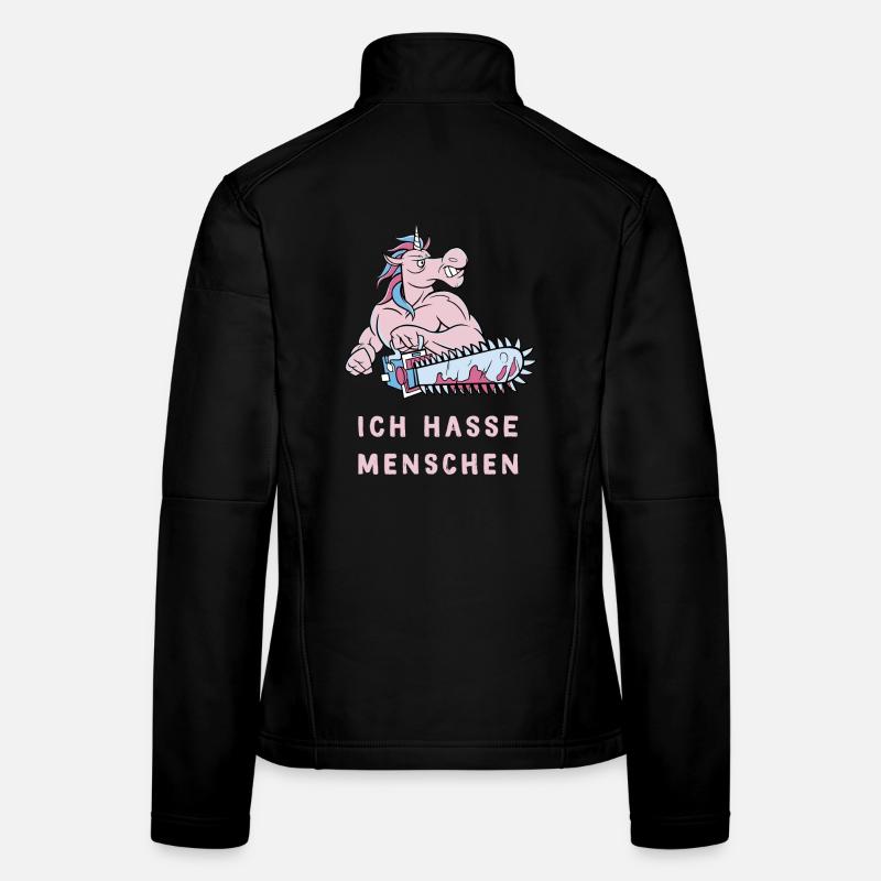 Ich hasse Menschen Einhorn Design Frauen Softshelljacke