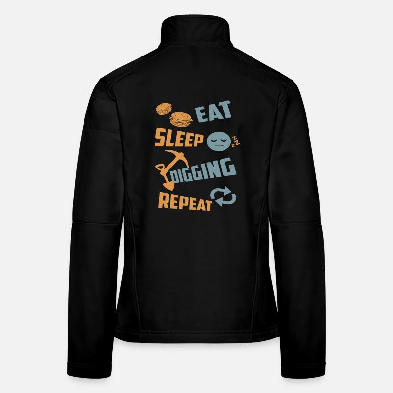 Manger, dormir, creuser, répéter Veste en tissu softshell Femme