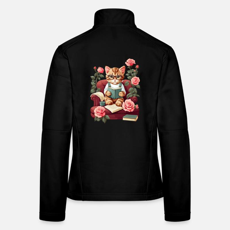Süße Schlaue Katze mit Lesebrille Frauen Softshelljacke