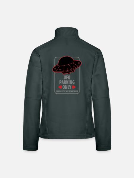 Ufo Parking Only | Colors changeable - Women's Softshell Jacket - black - Back