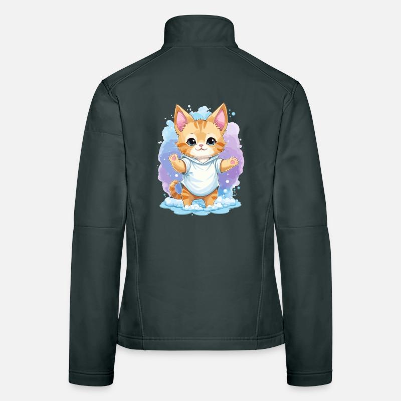 Mignon bébé chat Veste en tissu softshell Femme