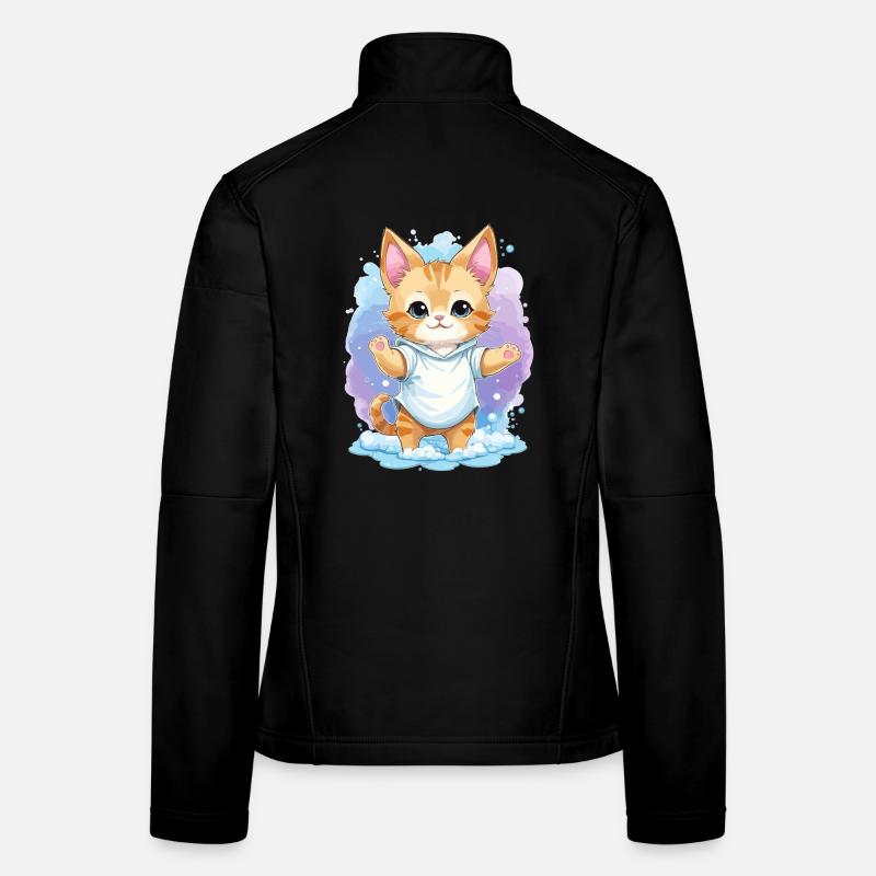 Mignon bébé chat Veste en tissu softshell Femme