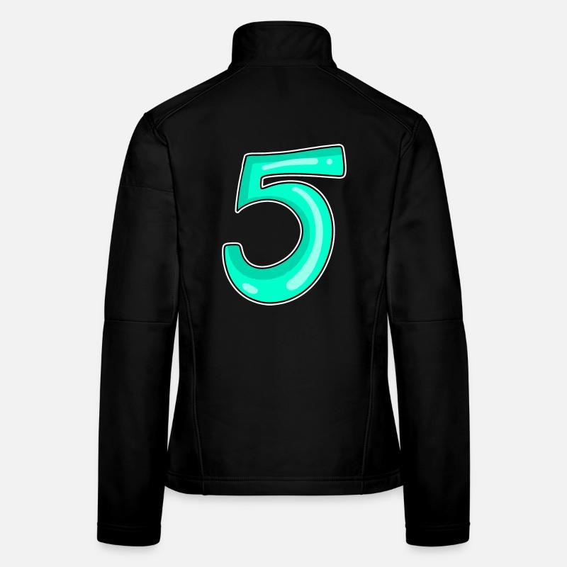 5 Motif de numéro de numéro Veste en tissu softshell Femme