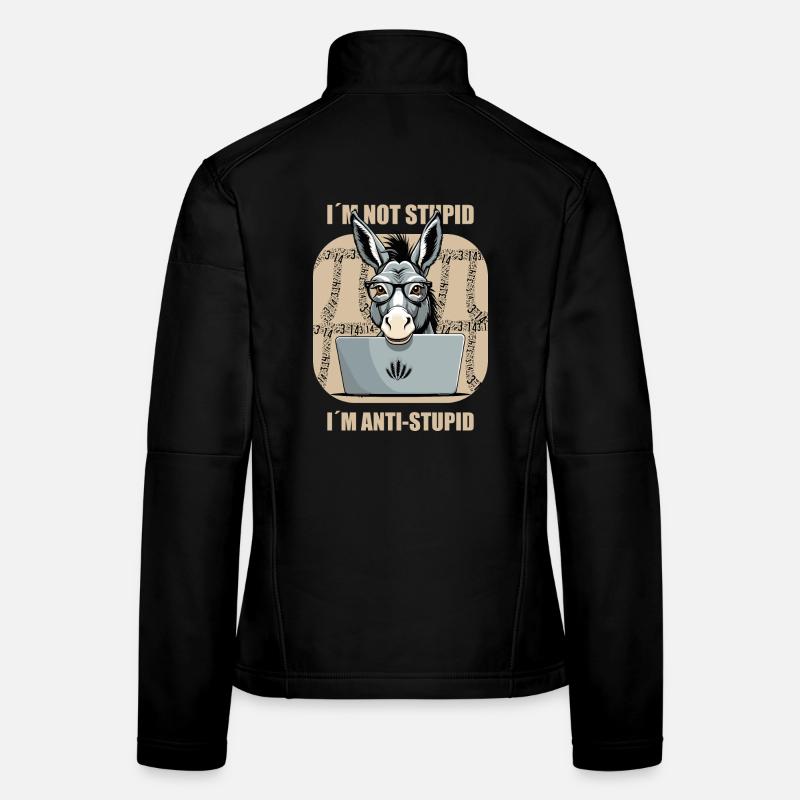 Schlauer Nerd Esel Frauen Softshelljacke