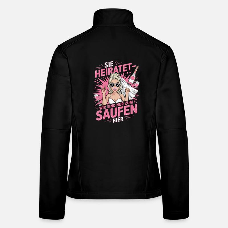 Funny German Hen Party Sie Heiratet Design Women's Softshell Jacket
